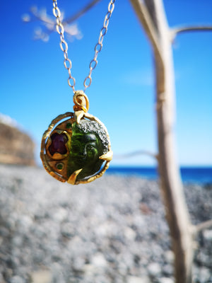 Moldavite Gold Pendant