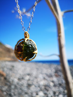 Moldavite Gold Pendant