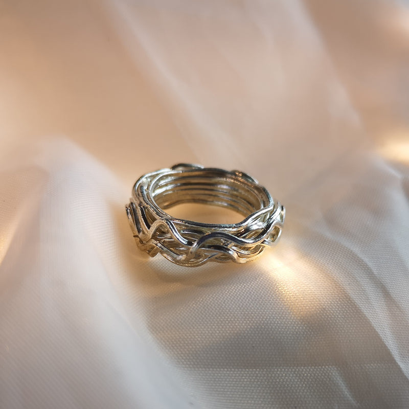 Wired Silver Ring